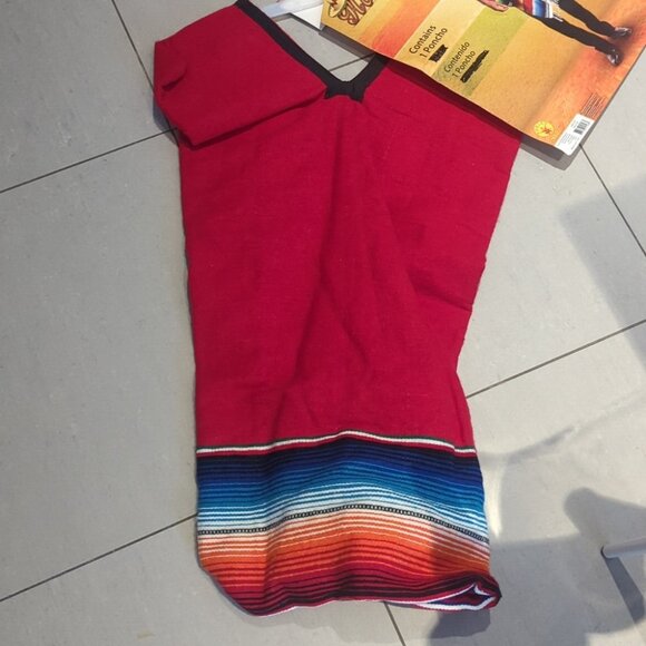 Rubie's Adult Hombre Costume with Red Poncho - One Size NWT - Picture 4 of 5